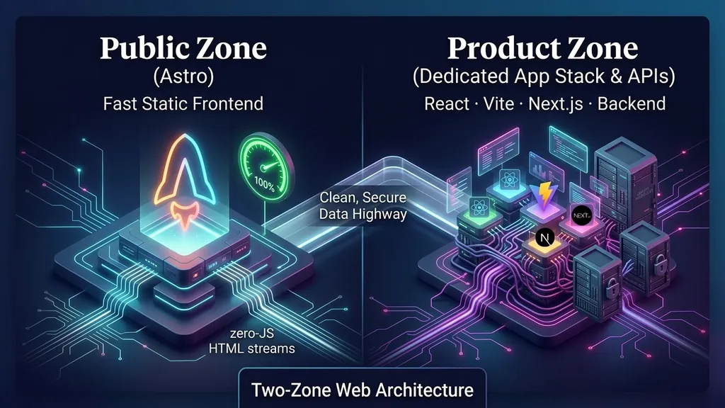 Decoupling Public Astro Frontend from Flexible Product Application Stack