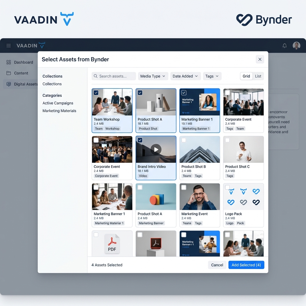 Vaadin Bynder Asset Selector