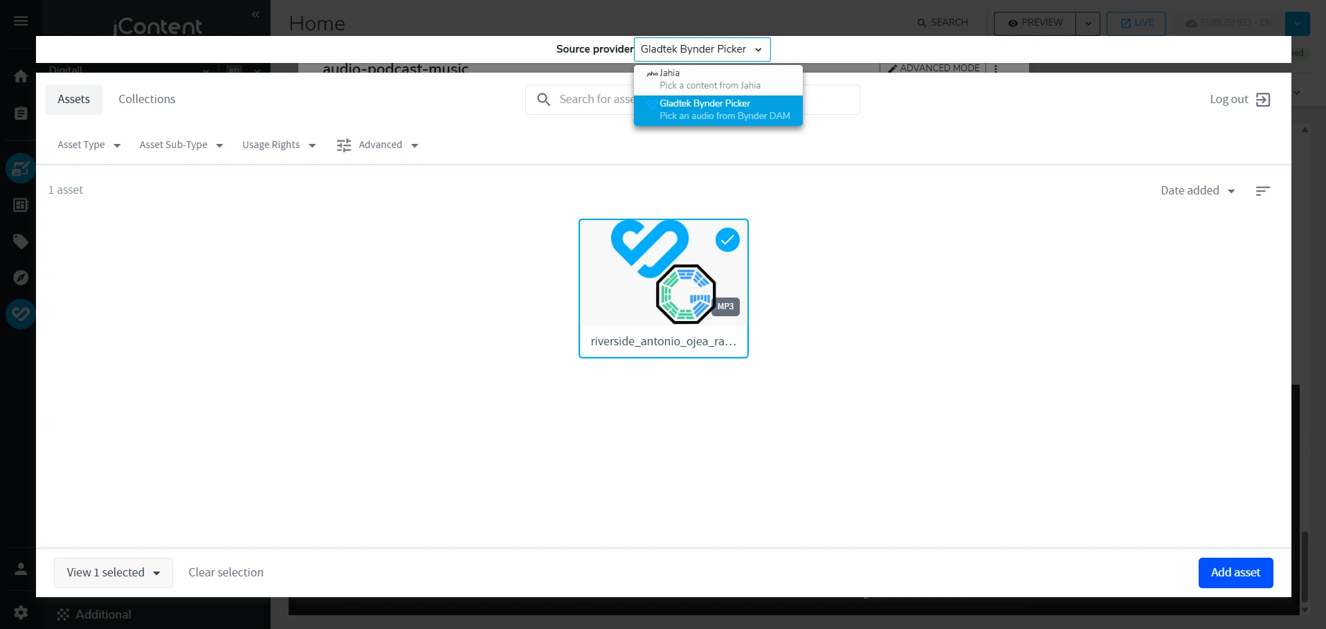 Audio Asset Selection